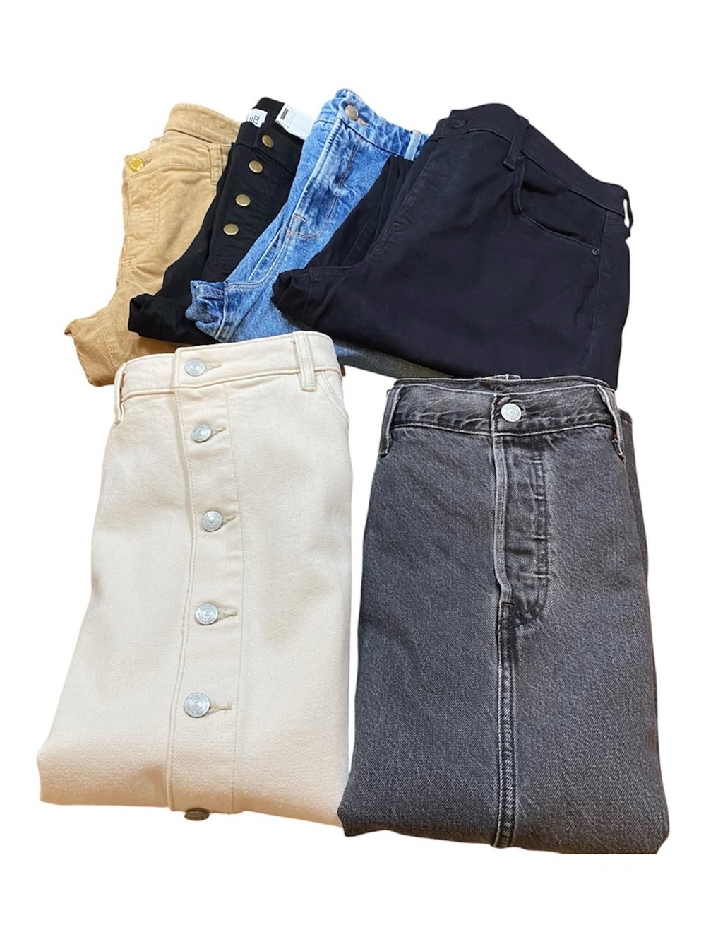 Women’s Denim Pants Skirts Bundle Size 32-34  6 Pieces Total Back To School